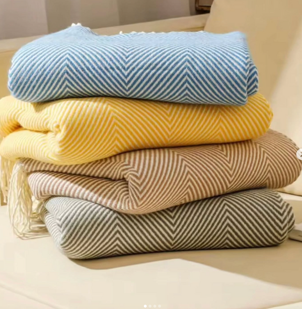 Nordic Striped Knitted Blanket — Kitchen Storage & Organisation, Arvani Home Essentials