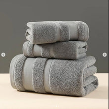 3 pcs Combed Cotton Bath Towel Sets shown from another angle (Cotton)