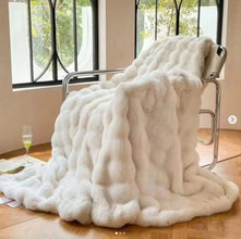 **Soft Bubble Winter Throw Blanket Plain — Bedroom, Arvani Home Essentials