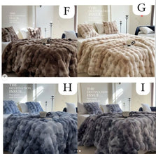 **Soft Bubble Winter Throw Blanket Plain shown from another angle (Bedroom)