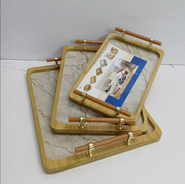 3 in 1 bamboo serving tray — Bamboo, Arvani Home Essentials