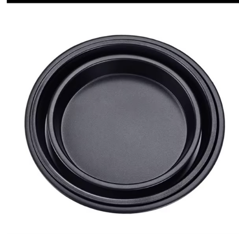 3-Piece Carbon Steel Nonstick Pizza Pan Set shown from another angle (Carbon Steel)