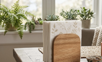 Bamboo Wooden Napkin Holder shown from another angle (Bamboo)