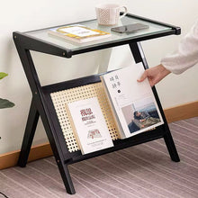 Rattan Side Table/ Bedside Table shown from another angle (Rattan)