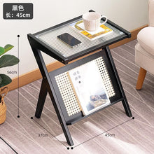 Rattan Side Table/ Bedside Table shown from another angle (Rattan)