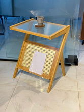 Rattan Side Table/ Bedside Table shown from another angle (Rattan)