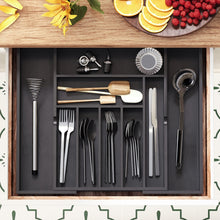 Multifunctional Bamboo drawer organizer shown from another angle (Bamboo)
