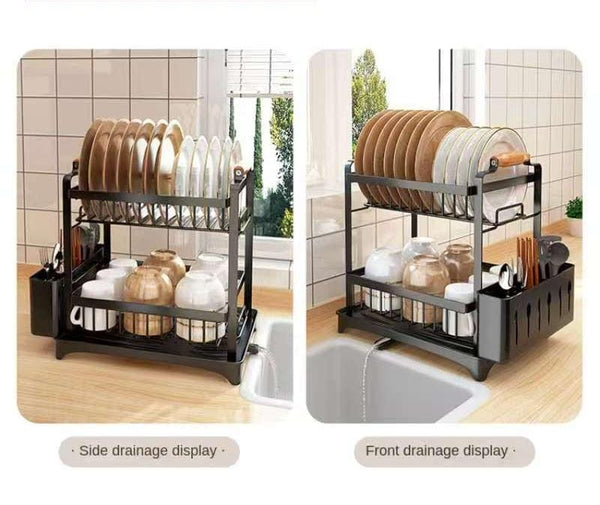 Premium Quality 2 Tier Dish Rack — Kitchen Storage & Organisation, Arvani Home Essentials