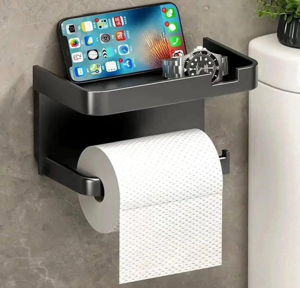 Toilet tissue/paper holder — black, Arvani Home Essentials