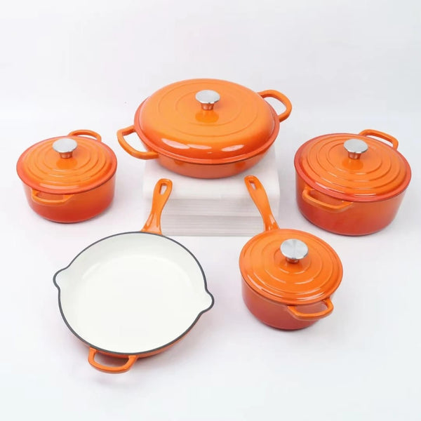 9pc Enamel cast iron cooking pots — Enamel, Cast iron, Arvani Home Essentials