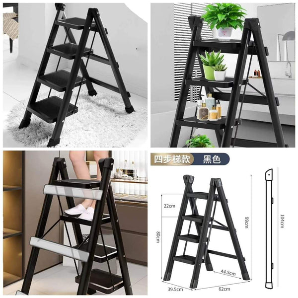 Anti-slip Black Foldable Stepper Ladder — Pp, Arvani Home Essentials