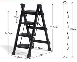 Anti-slip Black Foldable Stepper Ladder shown from another angle (Pp)