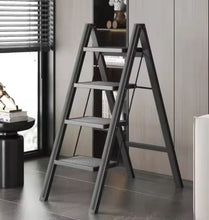Anti-slip Black Foldable Stepper Ladder shown from another angle (Pp)
