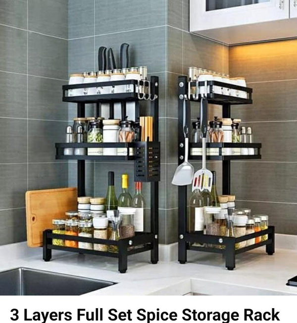 3 Tier kitchen spice rack — Metallic, Arvani Home Essentials
