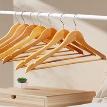 10pcs Wooden Clothes Hangers shown from another angle (Wooden)