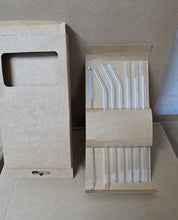6pcs Clear High Borosilicate Glass straw set shown from another angle (Borosilicate, Glass)