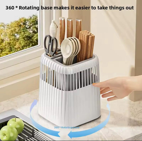 Multi-Functional Rotating Knife & Utensil Rack — Kitchen Storage & Organisation, Arvani Home Essentials