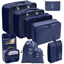 9pcs Luggage Travel Organizers /packing cubes For Suitcase — Navy blue,black,grey,pink, Arvani Home Essentials
