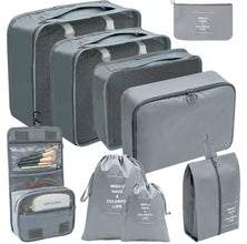 9pcs Luggage Travel Organizers /packing cubes For Suitcase shown from another angle (Navy blue,black,grey,pink)