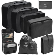 9pcs Luggage Travel Organizers /packing cubes For Suitcase shown from another angle (Navy blue,black,grey,pink)