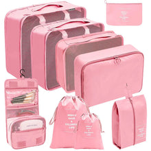 9pcs Luggage Travel Organizers /packing cubes For Suitcase shown from another angle (Navy blue,black,grey,pink)