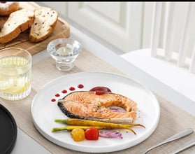 White Ceramic plates-6 pcs set shown from another angle (Ceramic)