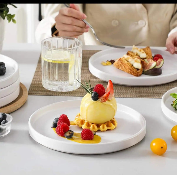 White Ceramic plates-6 pcs set — Ceramic, Arvani Home Essentials