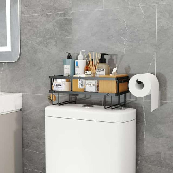 Single Layer Bathroom/ Toilet Racks With Tissue Holder — wrought iron, Arvani Home Essentials