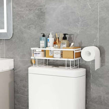 Single Layer Bathroom/ Toilet Racks With Tissue Holder shown from another angle (wrought iron)