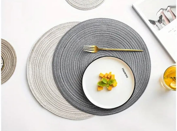 Woven placemats — Grey and light brown as posted, Arvani Home Essentials