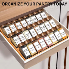 29pcs SET GLASS STORAGE SPICE & JARS WITH BAMBOO LID shown from another angle (Glass, Bamboo)