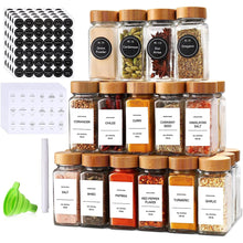 29pcs SET GLASS STORAGE SPICE & JARS WITH BAMBOO LID — Glass, Bamboo, Arvani Home Essentials