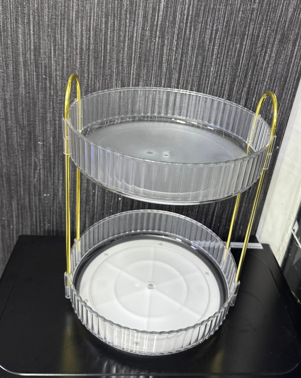 Acrylic Rotating Makeup Stand — Acrylic, Arvani Home Essentials