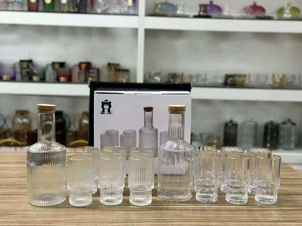 Vertical Decanter with Glasses — Glass, Arvani Home Essentials