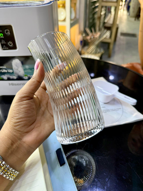 Vertical Stripped Glasses — Pp, Glass, Arvani Home Essentials