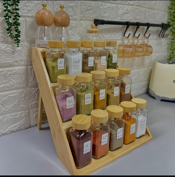 Spice containers with bamboo stand — Bamboo, Arvani Home Essentials