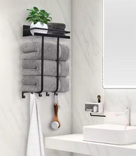 Multifunctional bathroom towel holder shown from another angle (Bathroom & Laundry Storage)