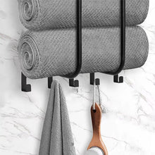 Multifunctional bathroom towel holder shown from another angle (Bathroom & Laundry Storage)