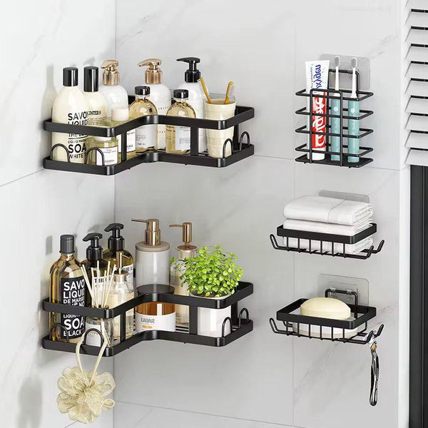 5Pcs Set Corner Rustproof Bathroom Shower Caddy — Bathroom & Laundry Storage, Arvani Home Essentials