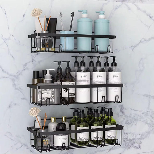 3 Pcs Shower Caddy Adhesive Organizer Set — Bathroom & Laundry Storage, Arvani Home Essentials