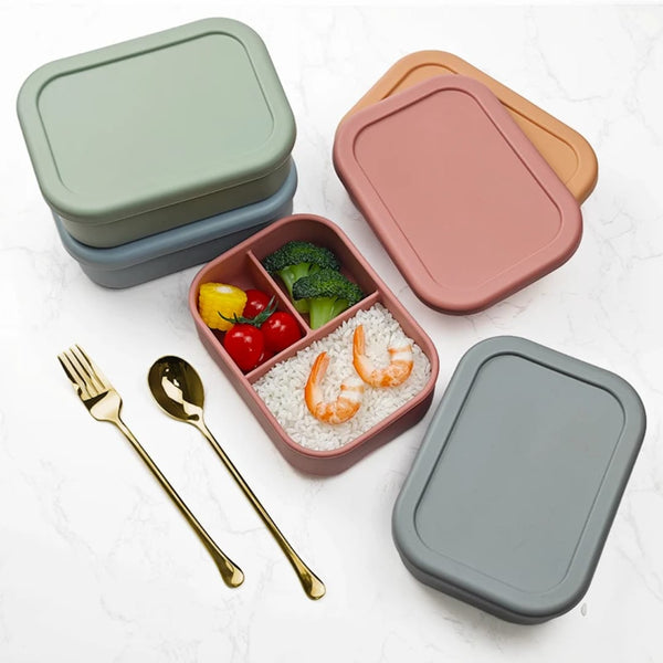 Partitioned Food-Grade Silicone Lunch Box — Silicone, Arvani Home Essentials