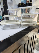 7 pcs Food grade glass lunch box shown from another angle (Glass)