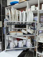 Premium Quality 3Tier Aluminum Dish Drainer shown from another angle (Aluminum)