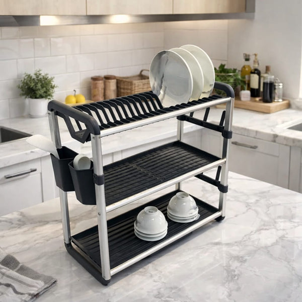 Premium Quality 3Tier Aluminum Dish Drainer — Aluminum, Arvani Home Essentials