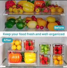 7-Piece BPA-Free Stackable Acrylic Fridge Organizer shown from another angle (Acrylic)