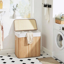 3 Grid Foldable Bamboo Laundry Basket — Bamboo, Arvani Home Essentials