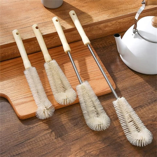 4-Piece Long Wooden Handle Bottle Cleaner Brushes — Wooden, Arvani Home Essentials