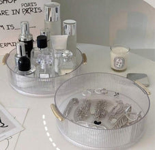 Ribbed Acrylic Lazy Susan / Cosmetic Organizer shown from another angle (Acrylic)