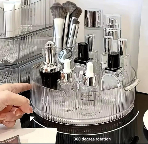 Ribbed Acrylic Lazy Susan / Cosmetic Organizer — Acrylic, Arvani Home Essentials