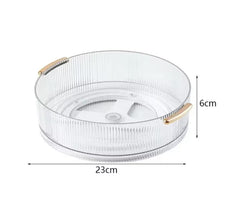 Ribbed Acrylic Lazy Susan / Cosmetic Organizer shown from another angle (Acrylic)